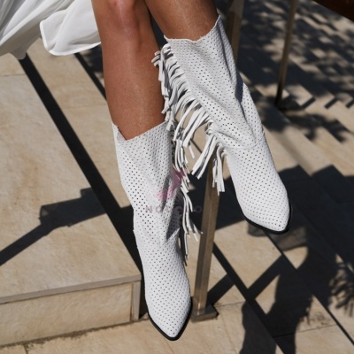 Cizme Vallery Perforated Cream - Img 7