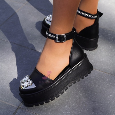 Sandale Lory Metal Black P.U.