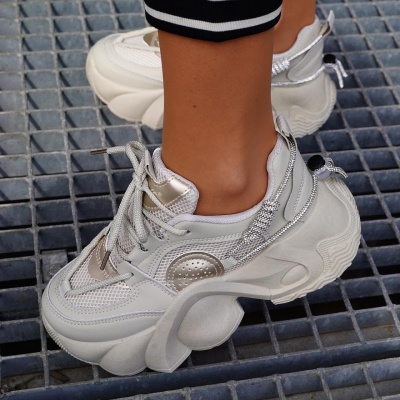 Sneakersi Sparkle Crem - Img 2