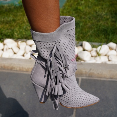Botine Monika Perforated Grey - Img 6