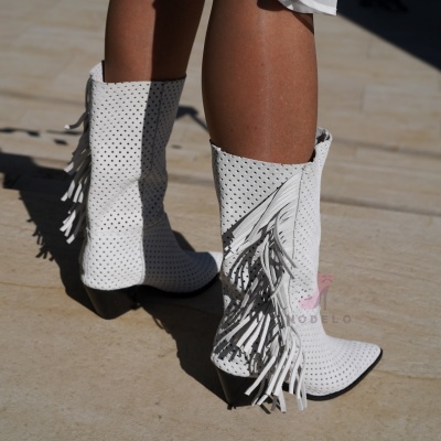 Cizme Vallery Perforated Cream - Img 4