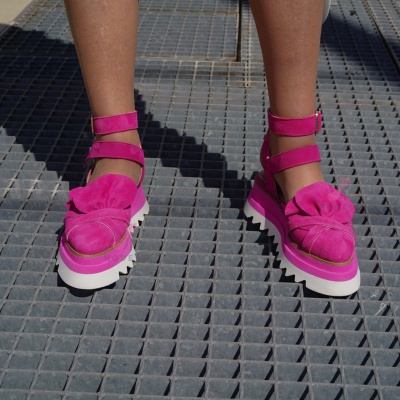 Pantofi Casual Mira White + Fuchsia