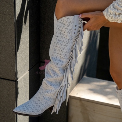 Cizme Adinna Perforated White - Img 2