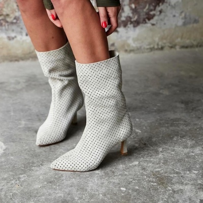 Cizme Clary Perforated Cream - Img 6