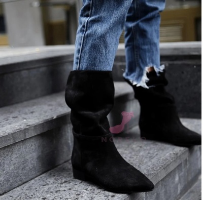 Cizme Kaily Short Black Suede - Img 2