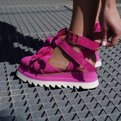 Pantofi Casual Mira White + Fuchsia - Img 3