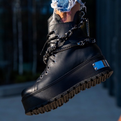 Bocanci Bianca Negru Leather - Img 13