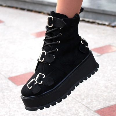 Bocanci Lenna Black Suede - Img 2