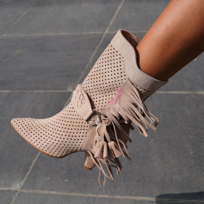 Botine Monika Perforated Nude - Img 3