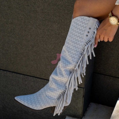 Cizme Adinna Perforated White - Img 3