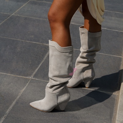 Cizme Herra Perforated Cream - Img 1