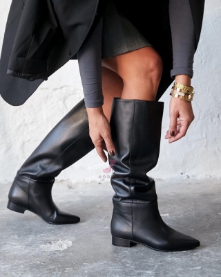 Cizme Kaily Tall Black Leather - Img 3
