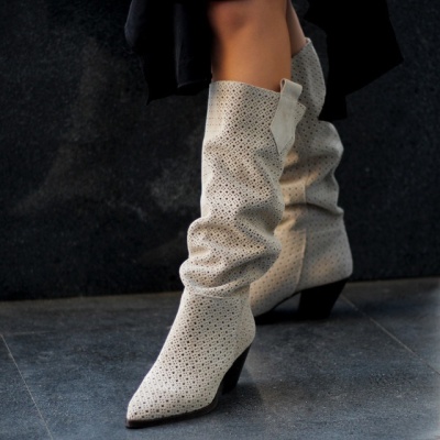 Cizme Kira Perforated Cream - Img 2