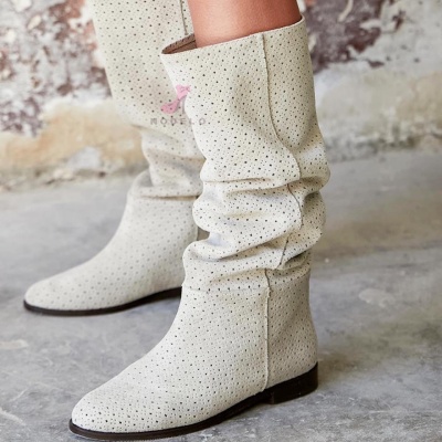 Cizme Madara Tall Perforated Cream - Img 5