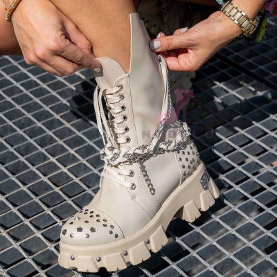 Bocanci Denny 2 Cream Leather - Img 1