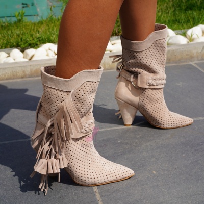 Botine Monika Perforated Nude - Img 4