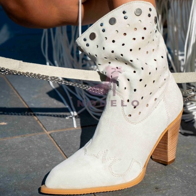 Cizme Amallia Short Cream - Img 1