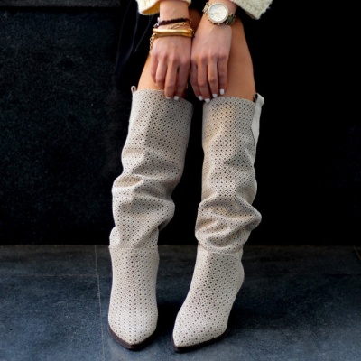 Cizme Kira Perforated Cream - Img 4