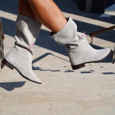Cizme Madara Short Perforated Cream - Img 2