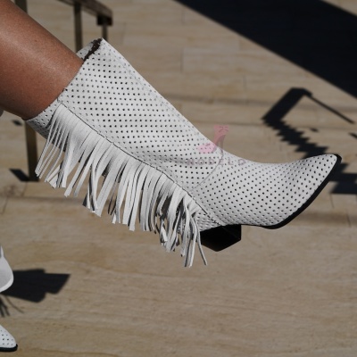 Cizme Vallery Perforated Cream