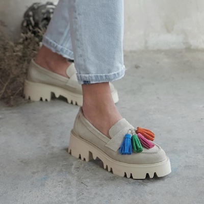 Loafers Tassel Beige - Img 3