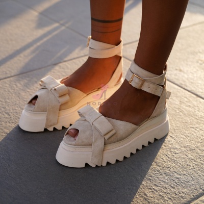 Pantofi Casual Sorina Bow Cream - Img 3