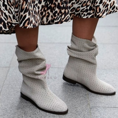 Cizme Madara Short Perforated Cream - Img 3