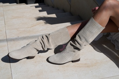 Cizme Madara Tall Perforated Cream - Img 4