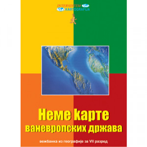 Nema karta Vanevropski kontinenti, vežbanka za geografiju