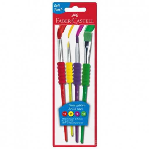 Pensule 4/set SOFT TOUCH Faber-Castell