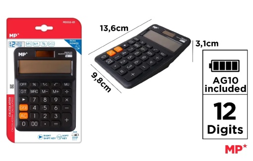 PE032-01 CALCULATOR 12 DG