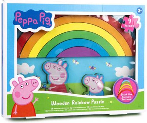 Peppa Pig puzzle 3D lemn curcubeu