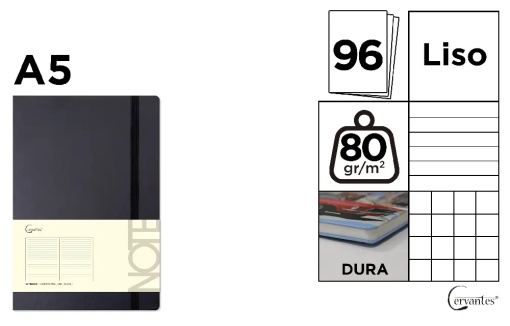 Notebook A5 cu elastic cervantes 96coli pb650