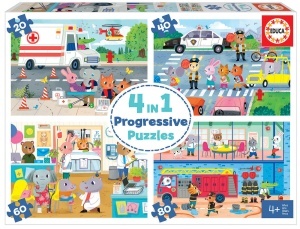 18903 4 in 1 Puzzle progresiv Profesii