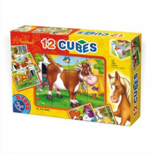 Cuburi 12 piese / animale