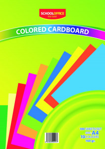 Carton colorat neted 160g 100coli/top School Office