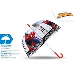 Umbrela 46cm transparenta Spiderman