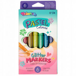 Carioca cu sclipici 6/set pastel Colorino