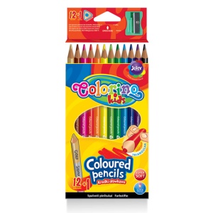 Creioane colorate 12culori + ascutitoare Colorino - Img 2