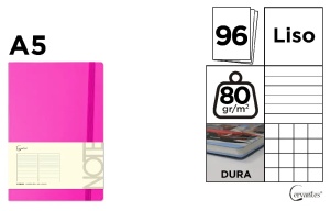 Notebook A5 cu elastic cervantes 96coli pb650 - Img 2