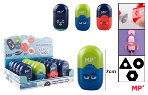 PG237-03 Ascutitoare container cu radiera Crazy Face