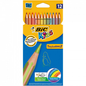 Creioane colorate 12 culori Bic