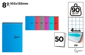 Pb190 bloc notes 155*105 mm coperta plastic 50 coli