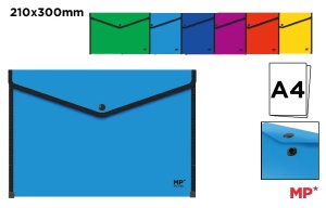Pc148 mapa plastic cu margine textila cu buton A4
