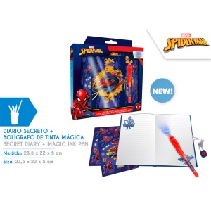 Set jurnal cu pix invizibil Spiderman SP50069