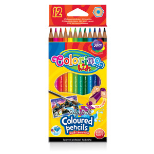 Creioane colorate acuarela 12 culori Colorino