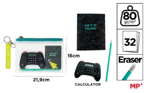 GA23011 set papetarie(notes,creion,breloc, calculator)