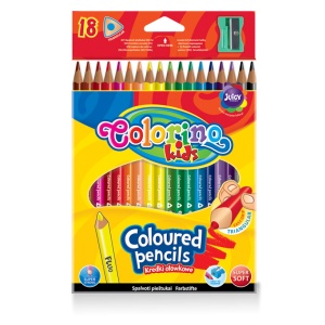 Creioane colorate 18 culori+ascutitoare Colorino - Img 2