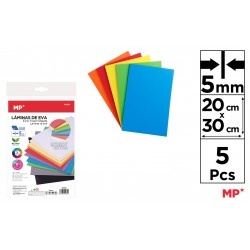 Pn591 hartie gumata 5 mm,20*30 cm, 5 culori