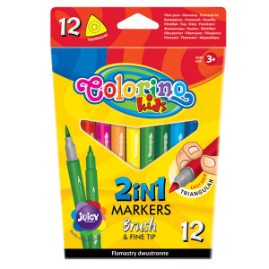 Carioca 12 cul.,2 capete varf pensula Colorino